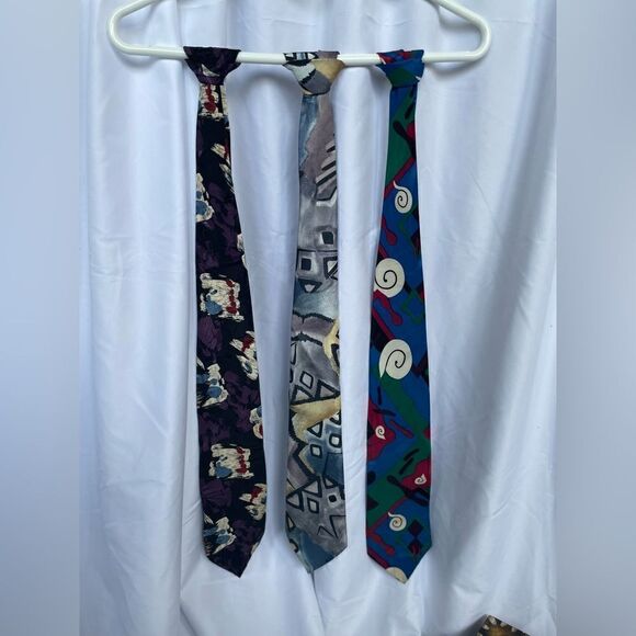Retro Bundle of 3 Neck Ties Various Styles & Sizes EPC - Picture 1 of 8